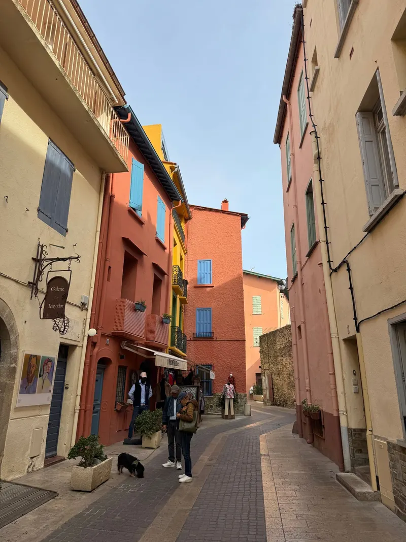 A colorful street in Collioure