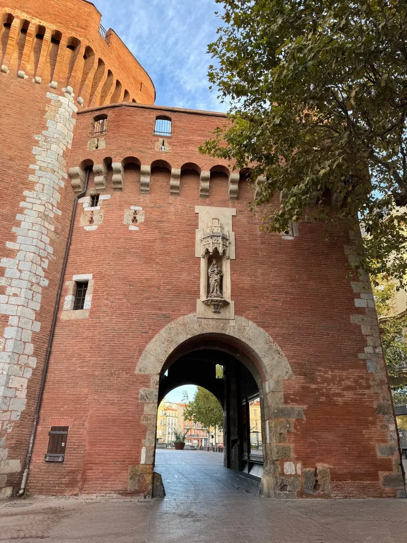 The Notre-Dame gate of the Castillet in Perpignan during the day