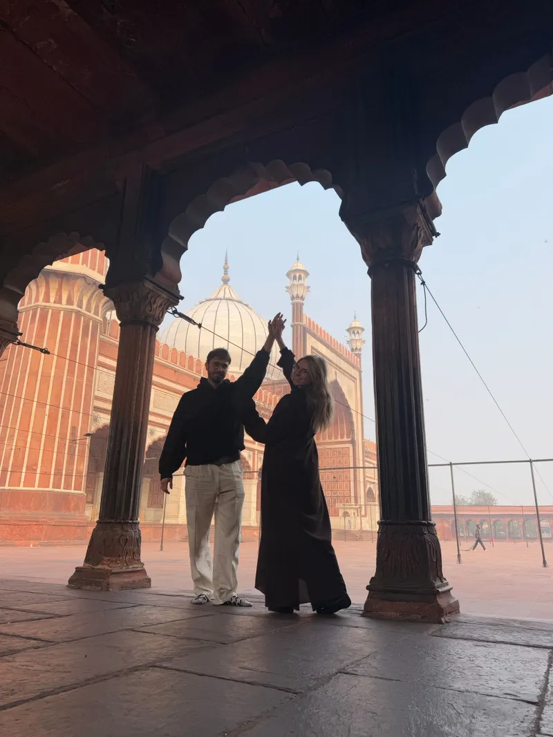 Holding hands at Jama Masjid