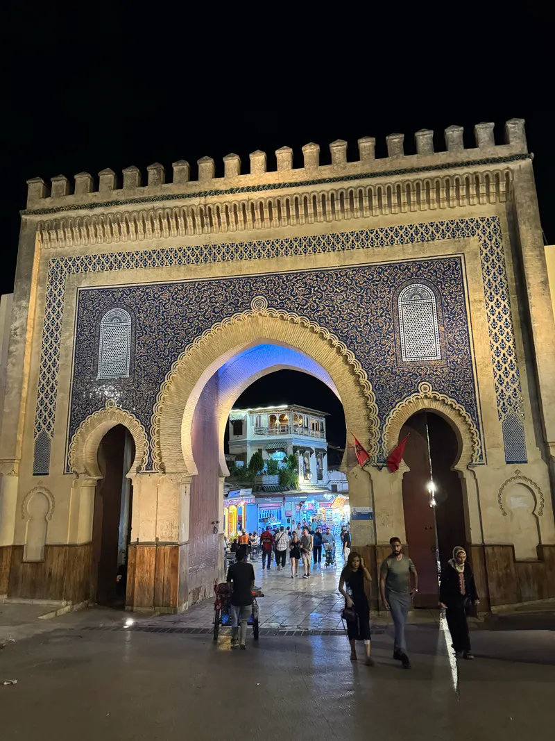 Bab Bouljloud, the ornate blue gate to Fes's medina