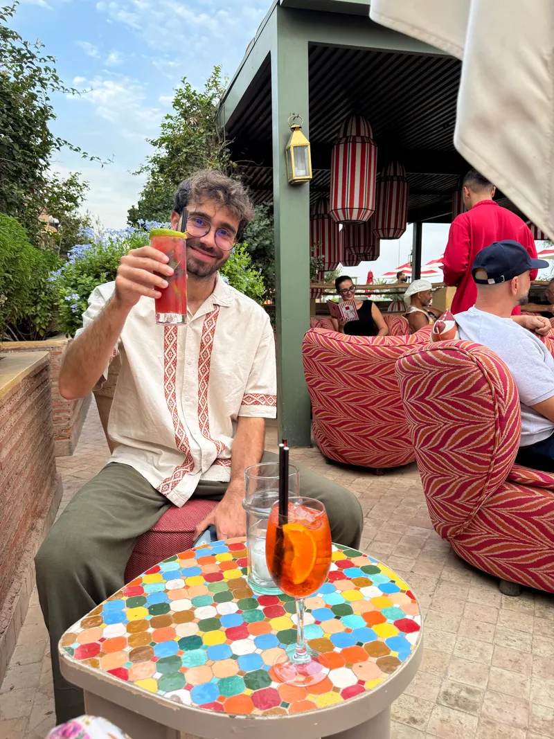 Cocktails at El Fenn rooftop bar, Marrakech