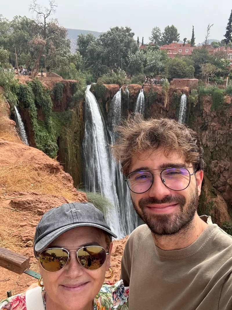 Selfie in front of Ouzoud Falls