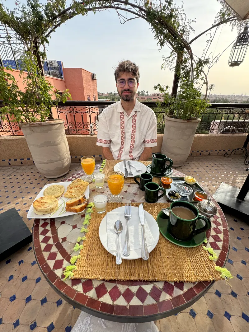 Traditional Moroccan breakfast spread at Riad Agdal Royal