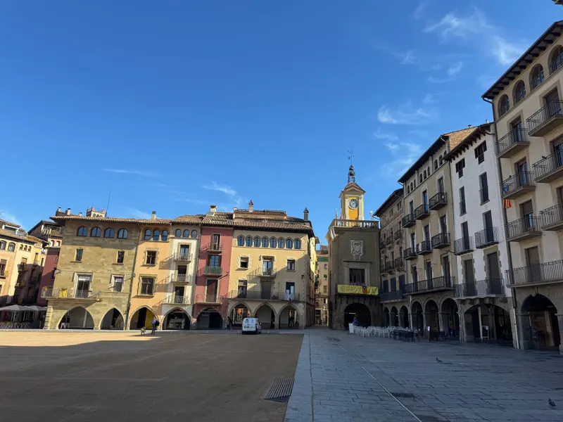 The large arcaded main square of Vic