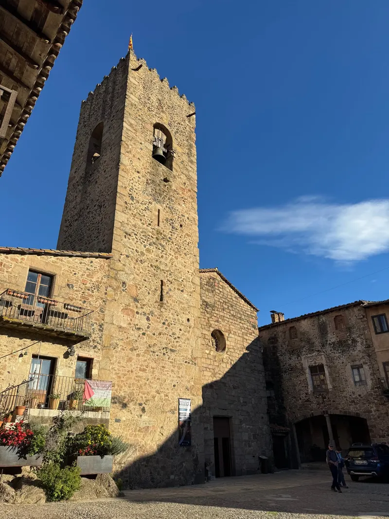 The church of Santa Pau on a sunny day