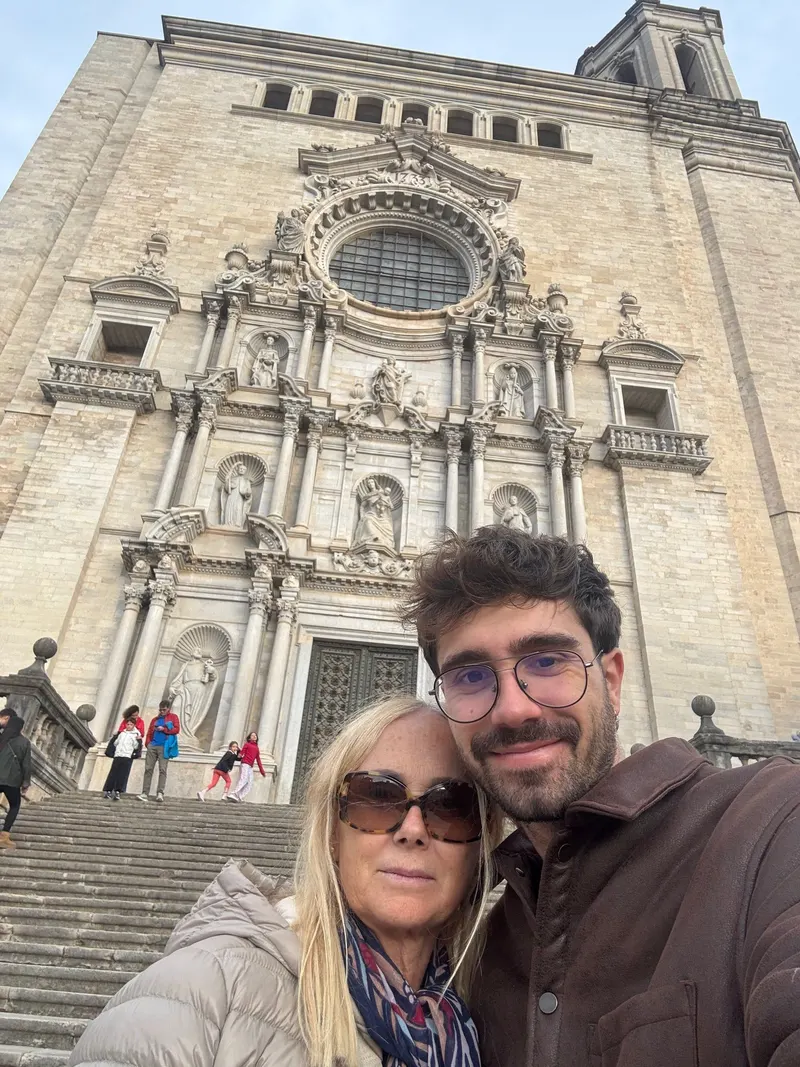 Selfie in front of Girona Cathedral