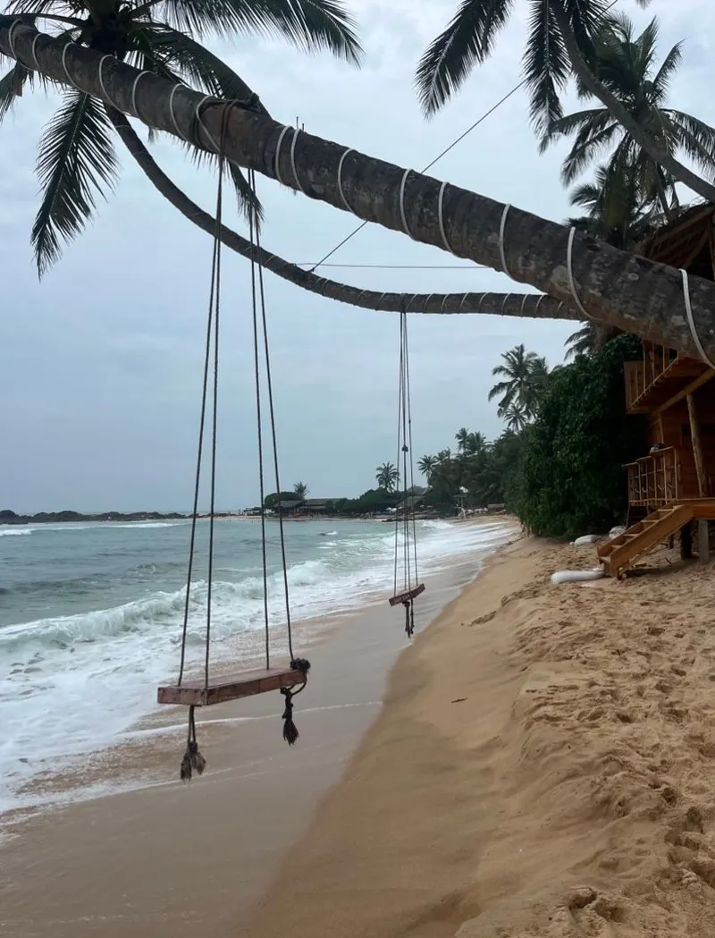 Swing over the water on Silent Beach