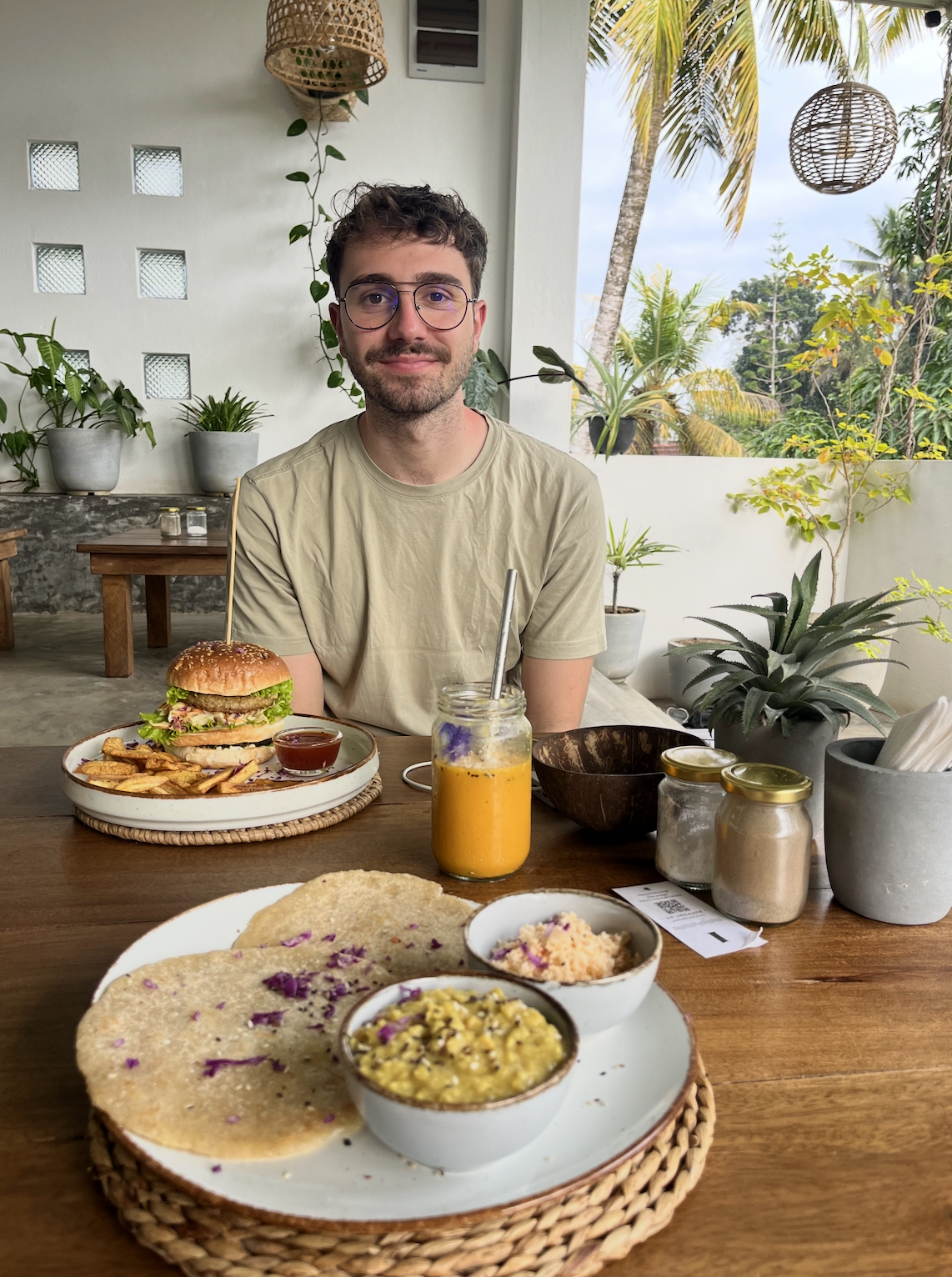 Selfie having lunch at Mango Mama Mirissa Sri Lanka
