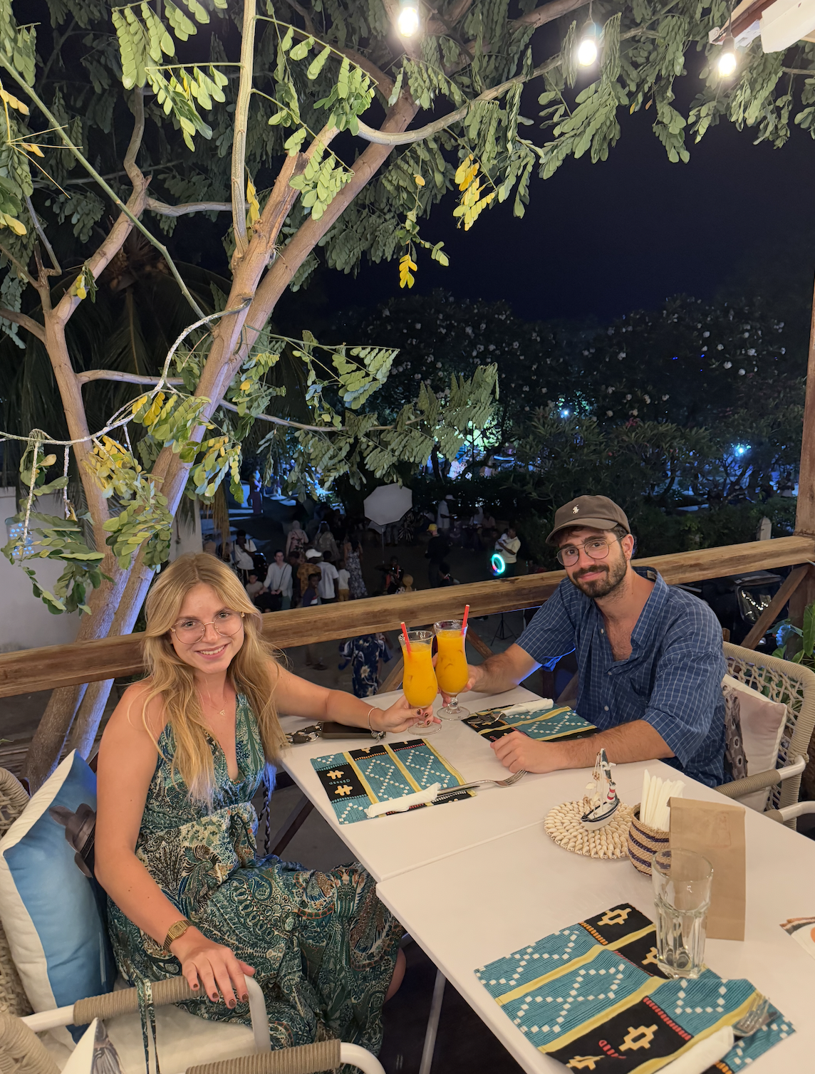 Drinking fresh smoothies from Out In Afrika Restaurant's balcony Stone Town Zanzibar